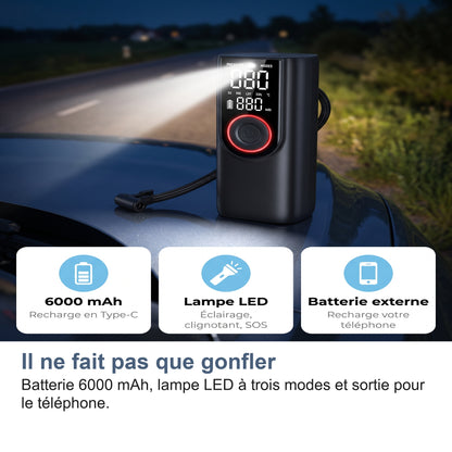 Il ne fait pas que gonfler Batterie 6000 mAh, lampe LED à trois modes et sortie pour le téléphone.