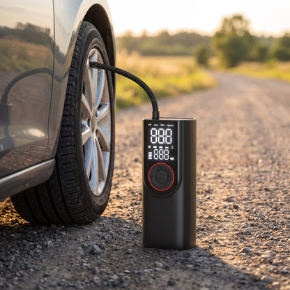Gonfleur Pneu Voiture Sans Fil 150 PSI, Batterie 6000 mAh et Arrêt Auto