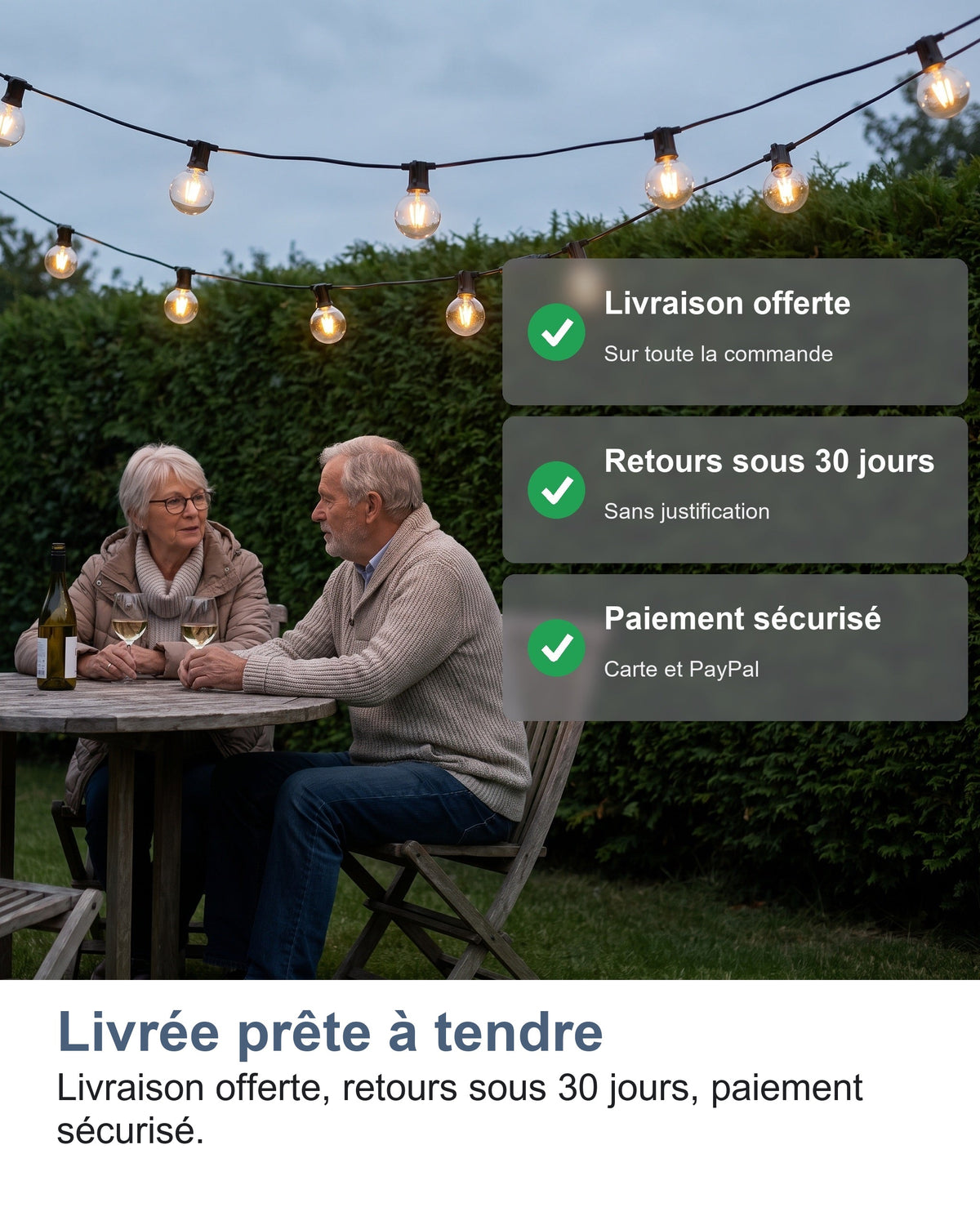 Livrée prête à tendre Livraison offerte, retours sous 30 jours, paiement sécurisé.
