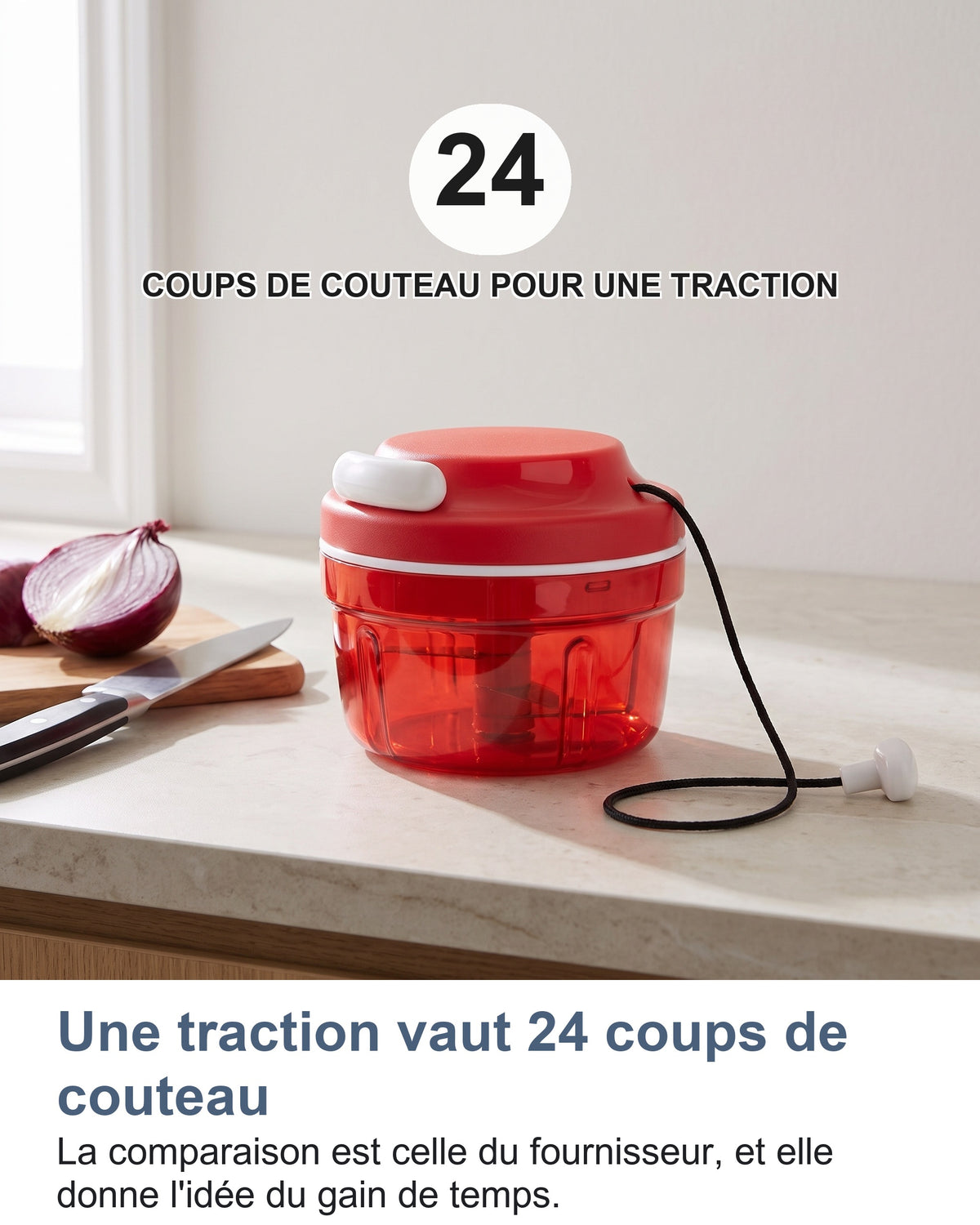 Une traction vaut 24 coups de couteau. La comparaison est celle du fournisseur, et elle donne l'idée du gain de temps.