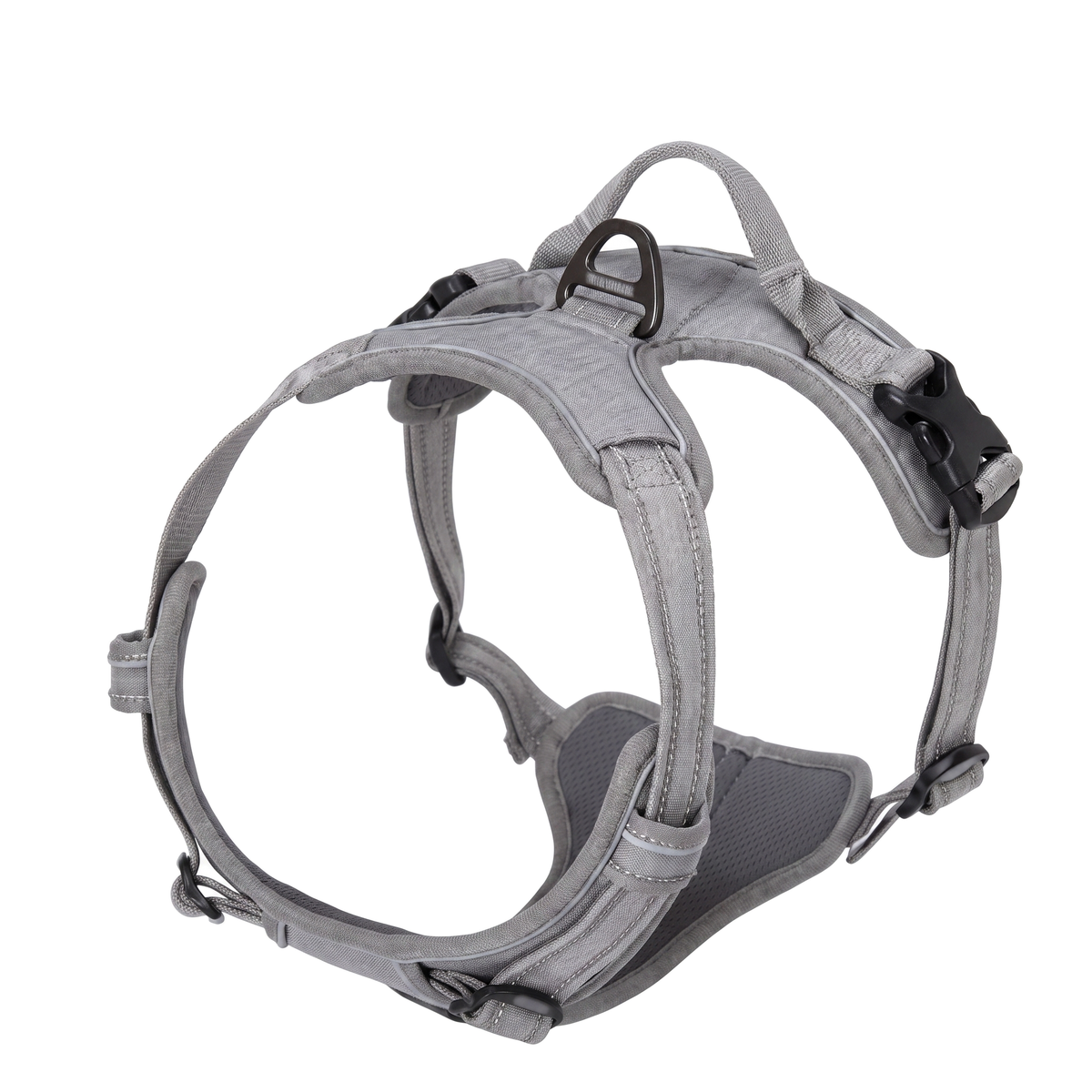 Harnais chien anti traction réglable, coloris gris