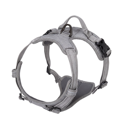 Harnais chien anti traction réglable, coloris gris