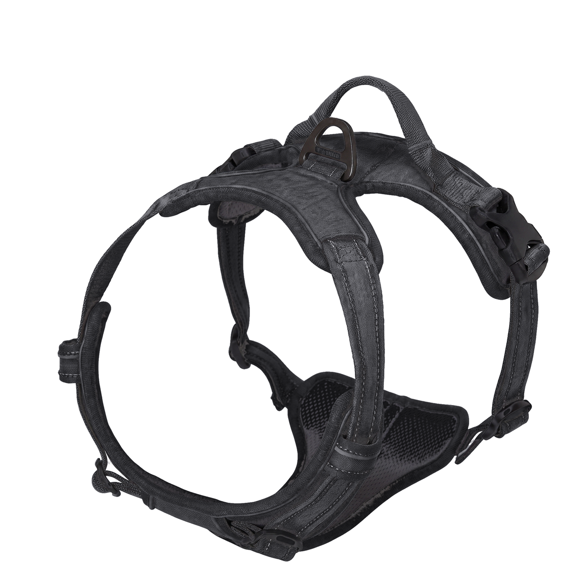 Harnais chien anti traction réglable, coloris noir