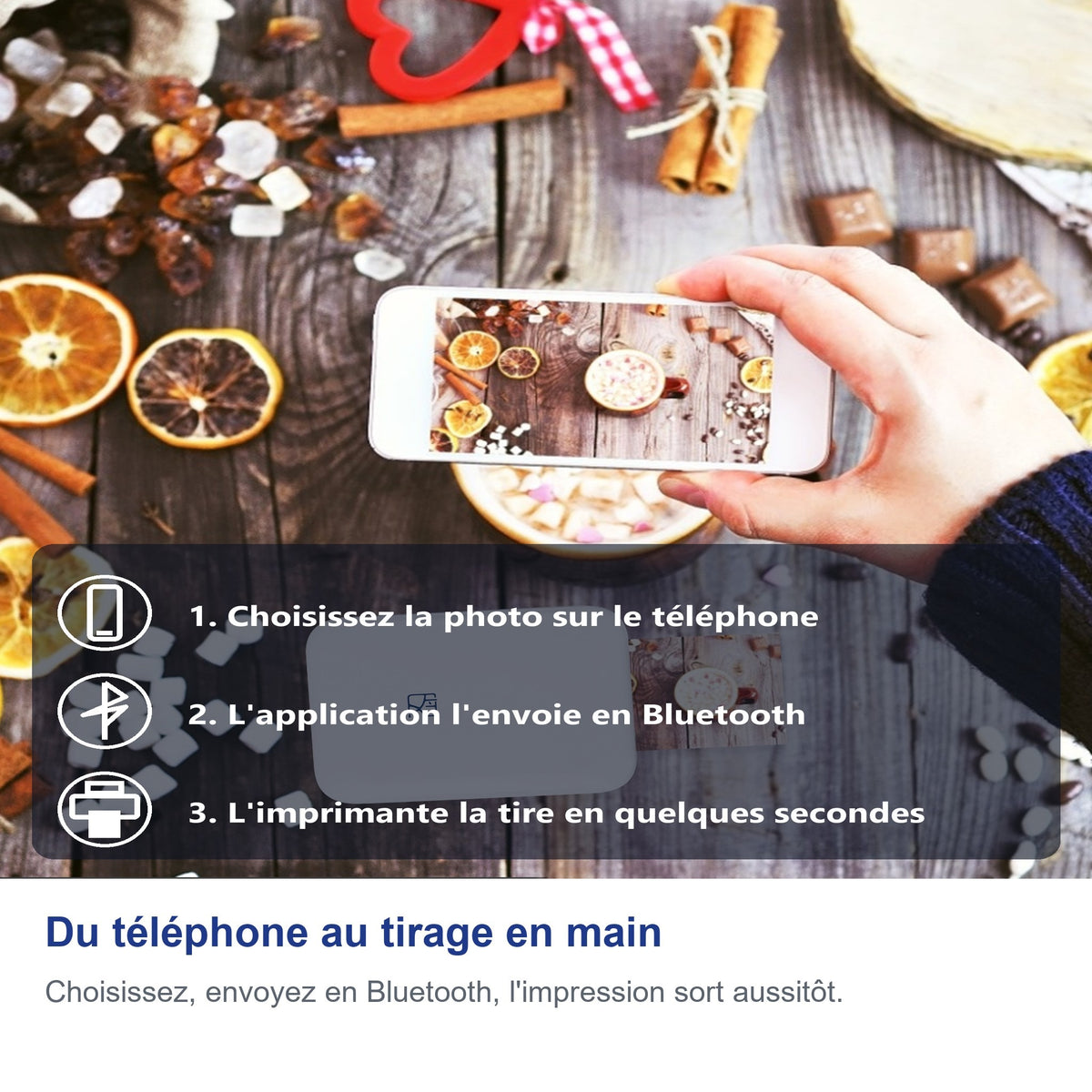 Du téléphone au tirage en main