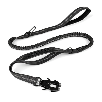 Laisse élastique amortissante pour chien, double poignée, 120 à 178 cm, autre angle