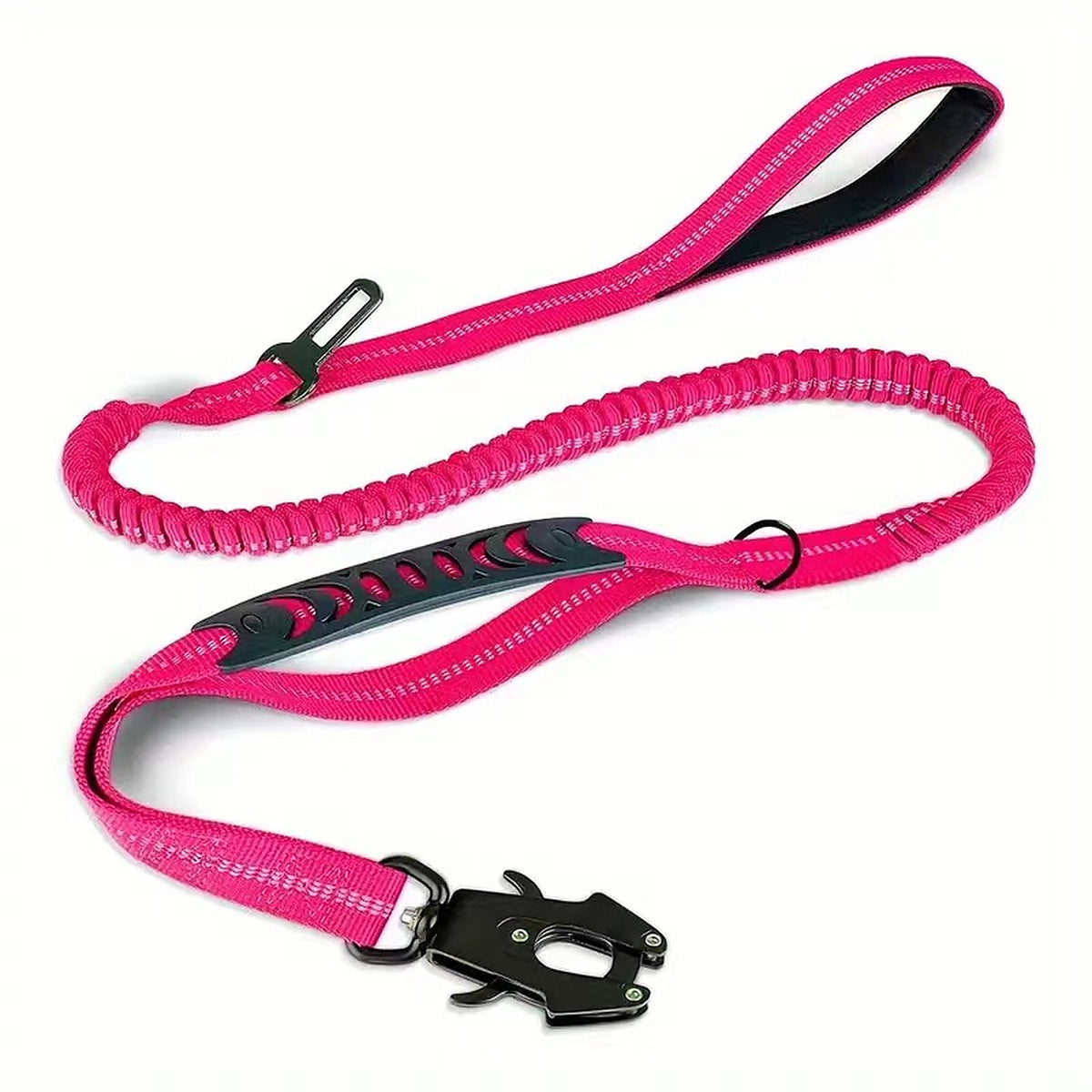 Laisse pour chien élastique anti-traction réfléchissante, coloris rose