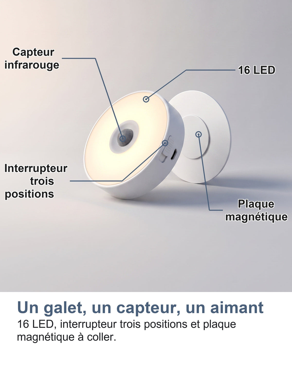 Un galet, un capteur, un aimant