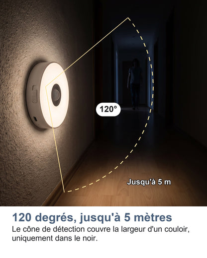 120 degrés, jusqu'à 5 mètres