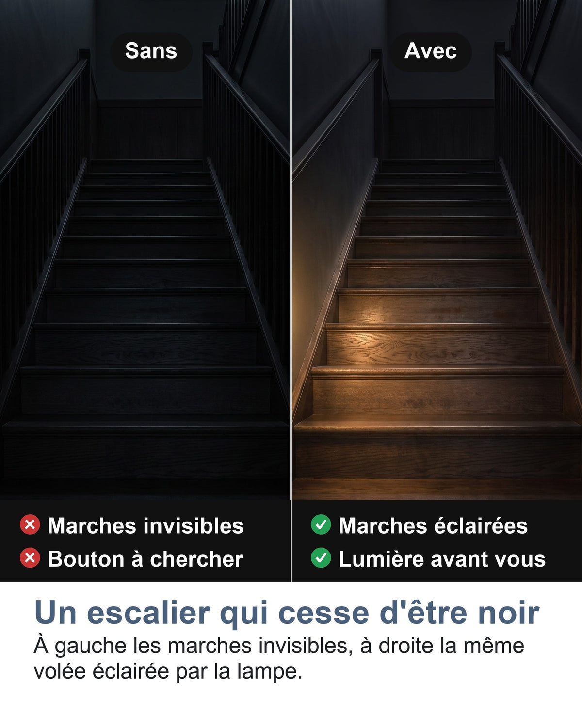 Un escalier qui cesse d'être noir