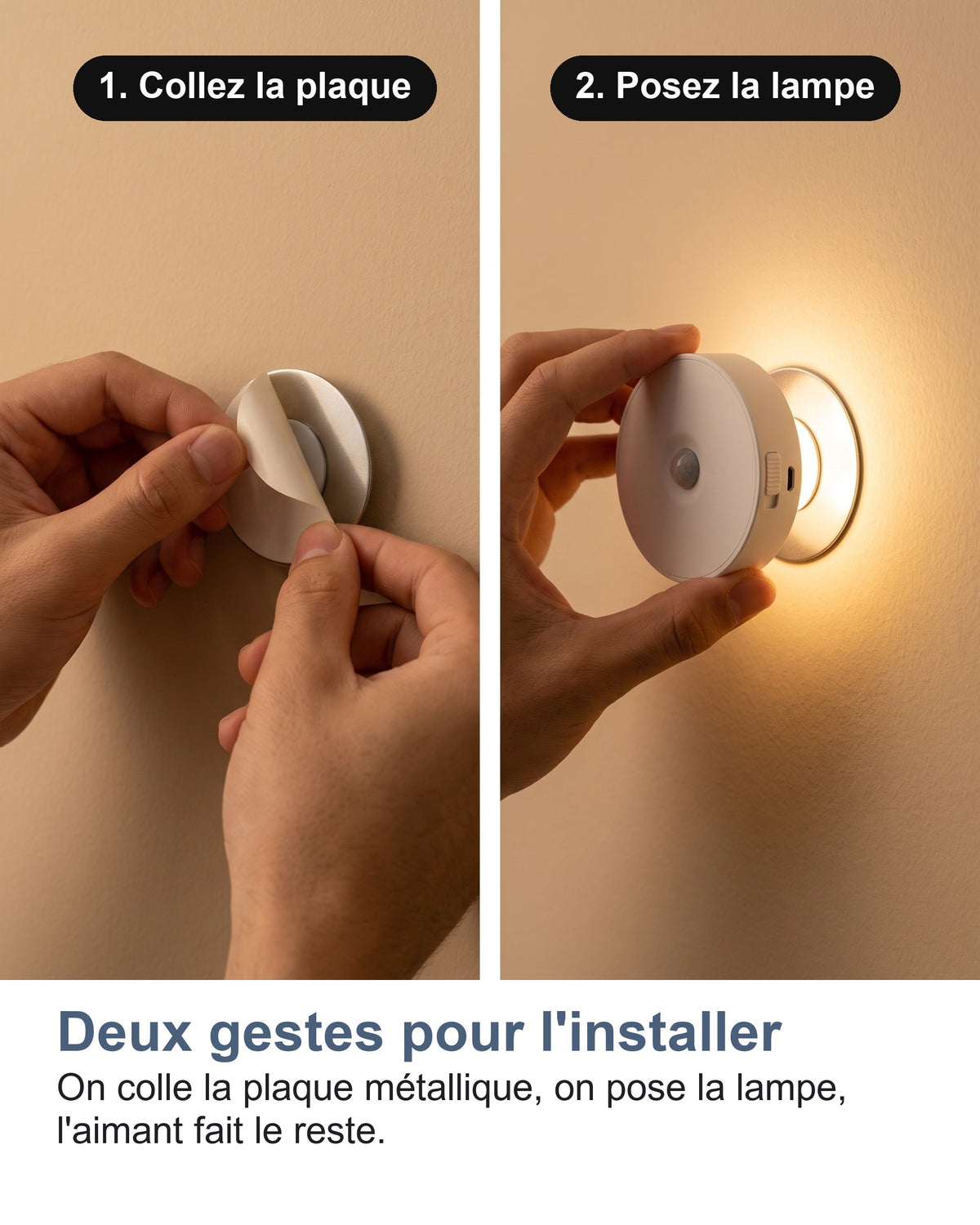 Deux gestes pour l'installer