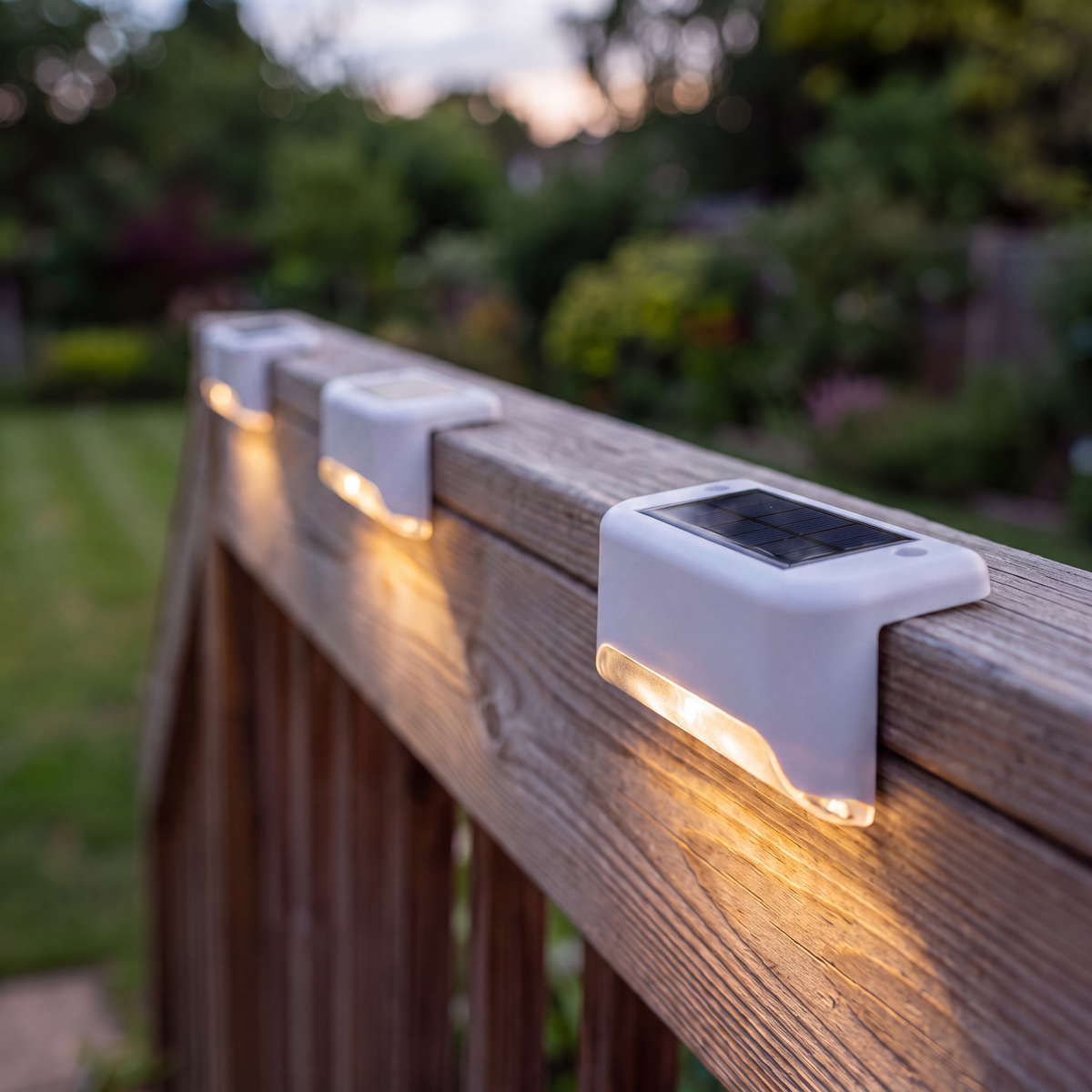 Lampe LED solaire d'extérieur, allumage automatique, coloris blanc
