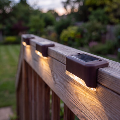 Lampe LED solaire d'extérieur, allumage automatique, coloris marron