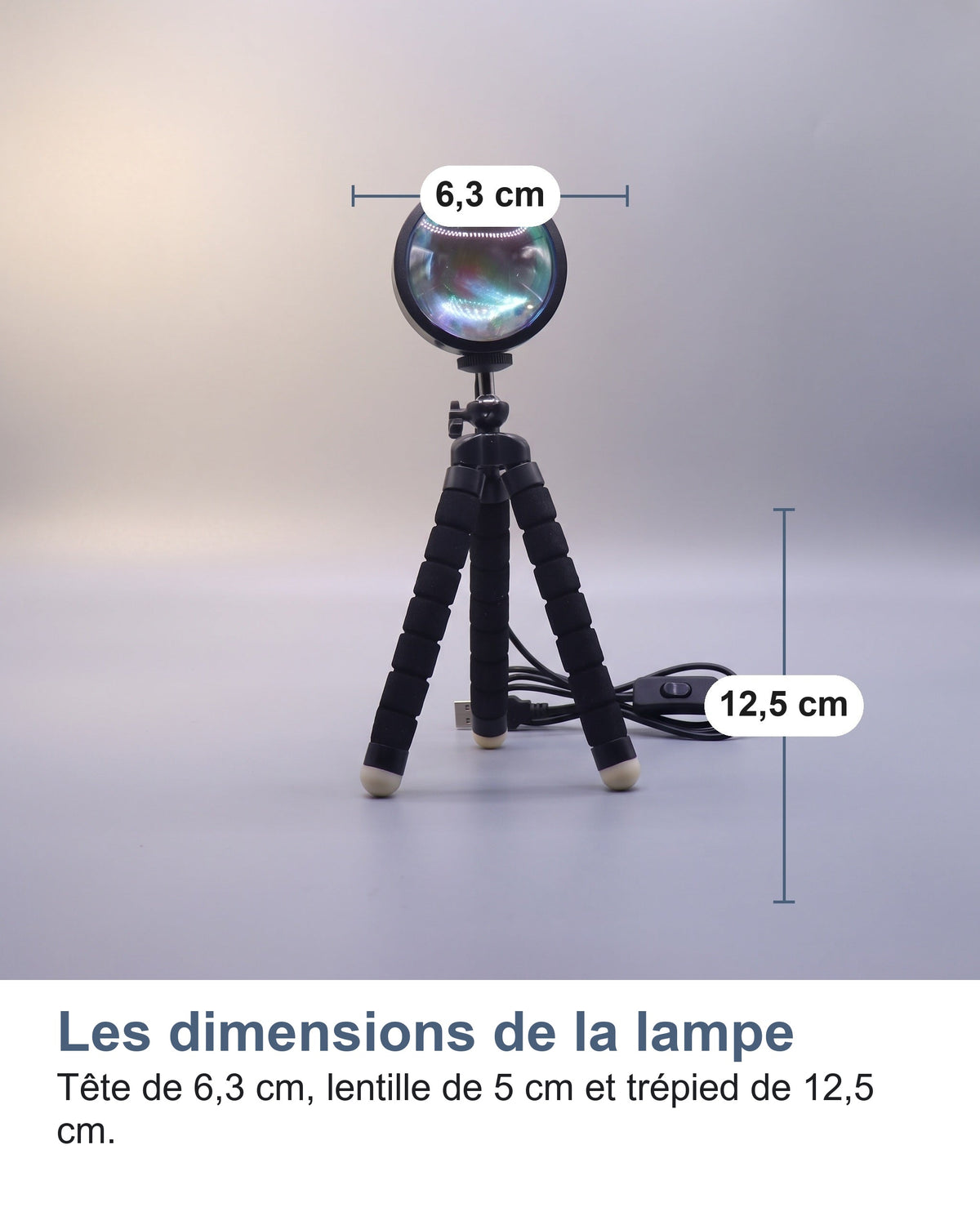 Les dimensions de la lampe