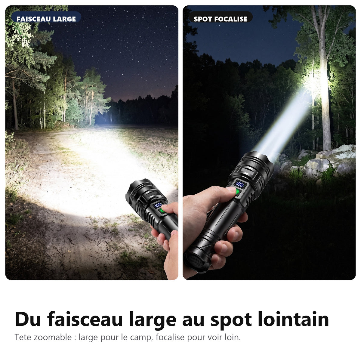 Tete zoomable faisceau large ou spot