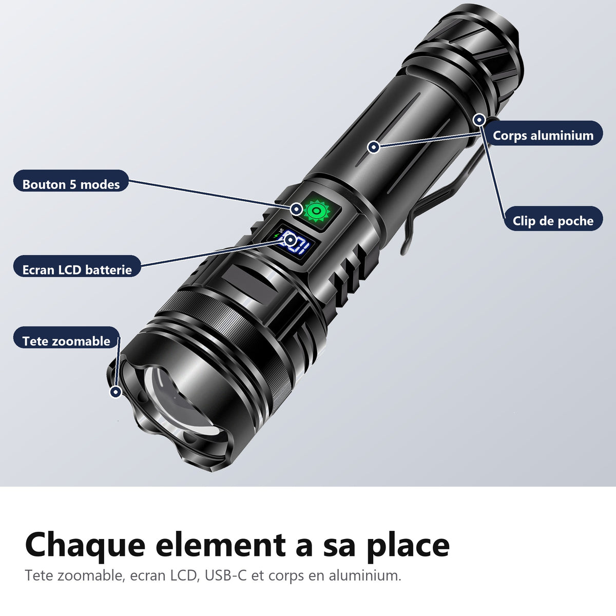 Anatomie : tete zoomable, LCD, USB-C, aluminium