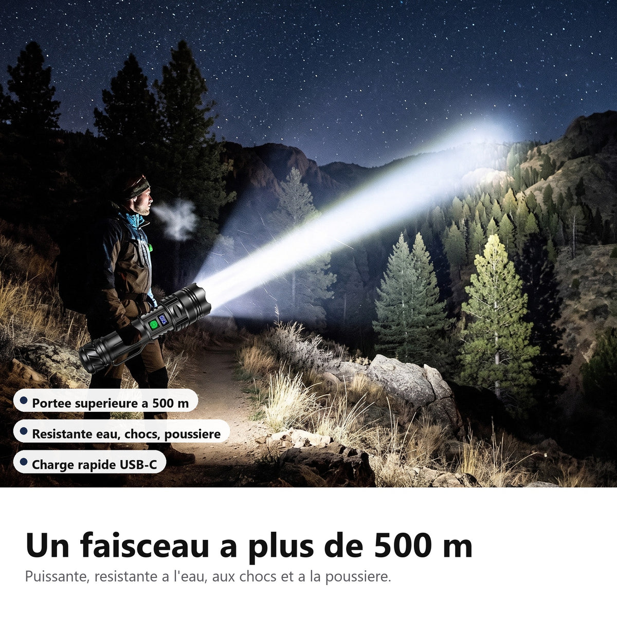 Faisceau a plus de 500 m, resistante