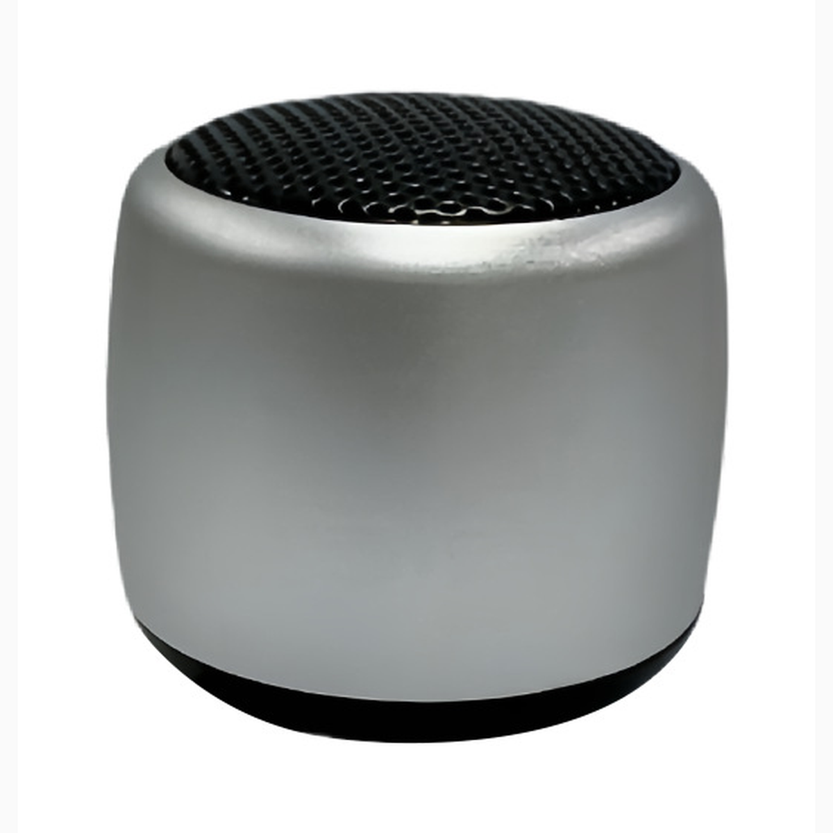 Mini enceinte Bluetooth métal, jumelage TWS et appels mains libres, coloris gris argenté