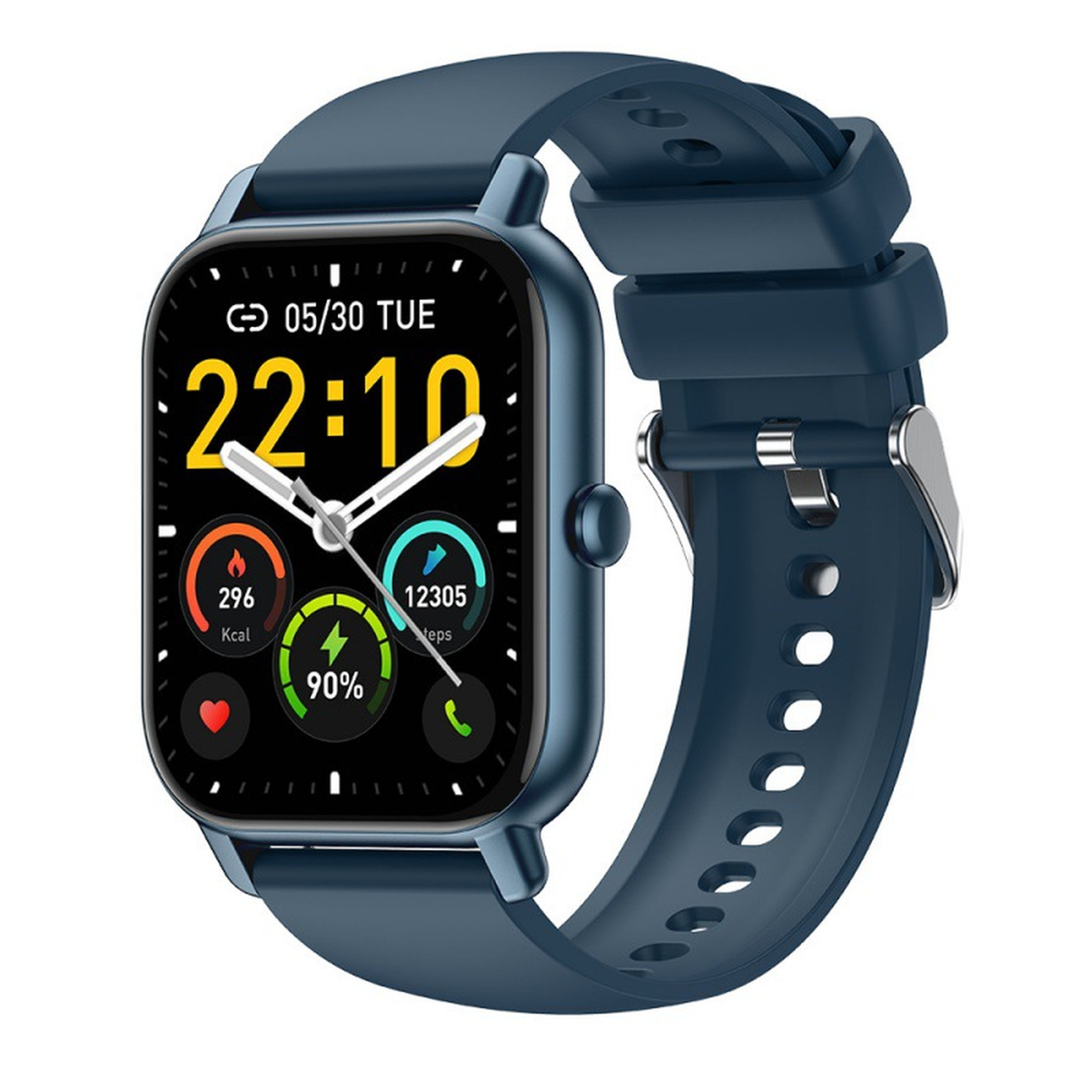 Montre connectée femme, écran tactile 1,85, appels Bluetooth, IP68, coloris bleu