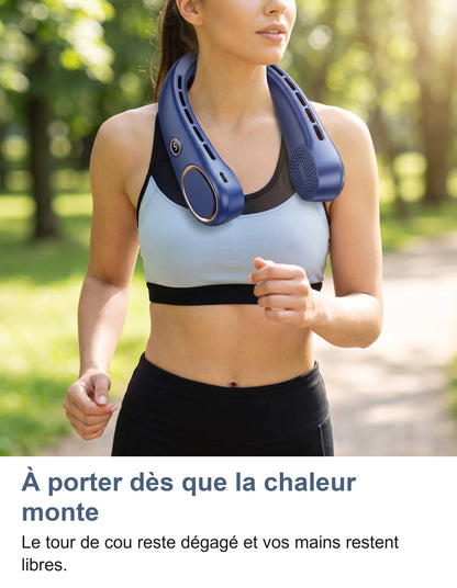 Ventilateur de cou porté pendant une promenade