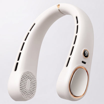 Ventilateur de cou sans pales blanc sur fond clair