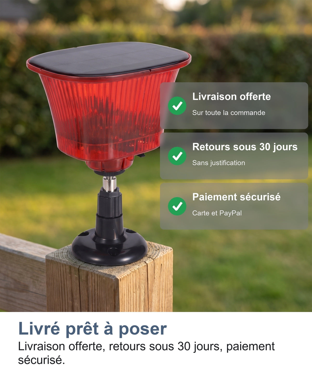 Livré prêt à poser Livraison offerte, retours sous 30 jours, paiement sécurisé.