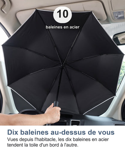 Dix baleines au-dessus de vous Vues depuis l'habitacle, les dix baleines en acier tendent la toile d'un bord à l'autre.