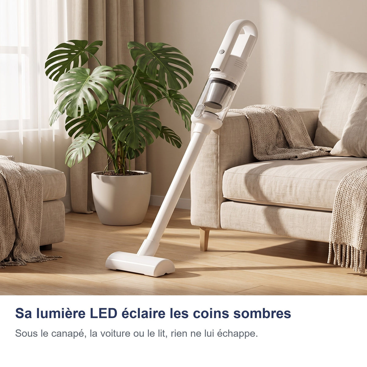 Sa lumière LED éclaire les coins sombres