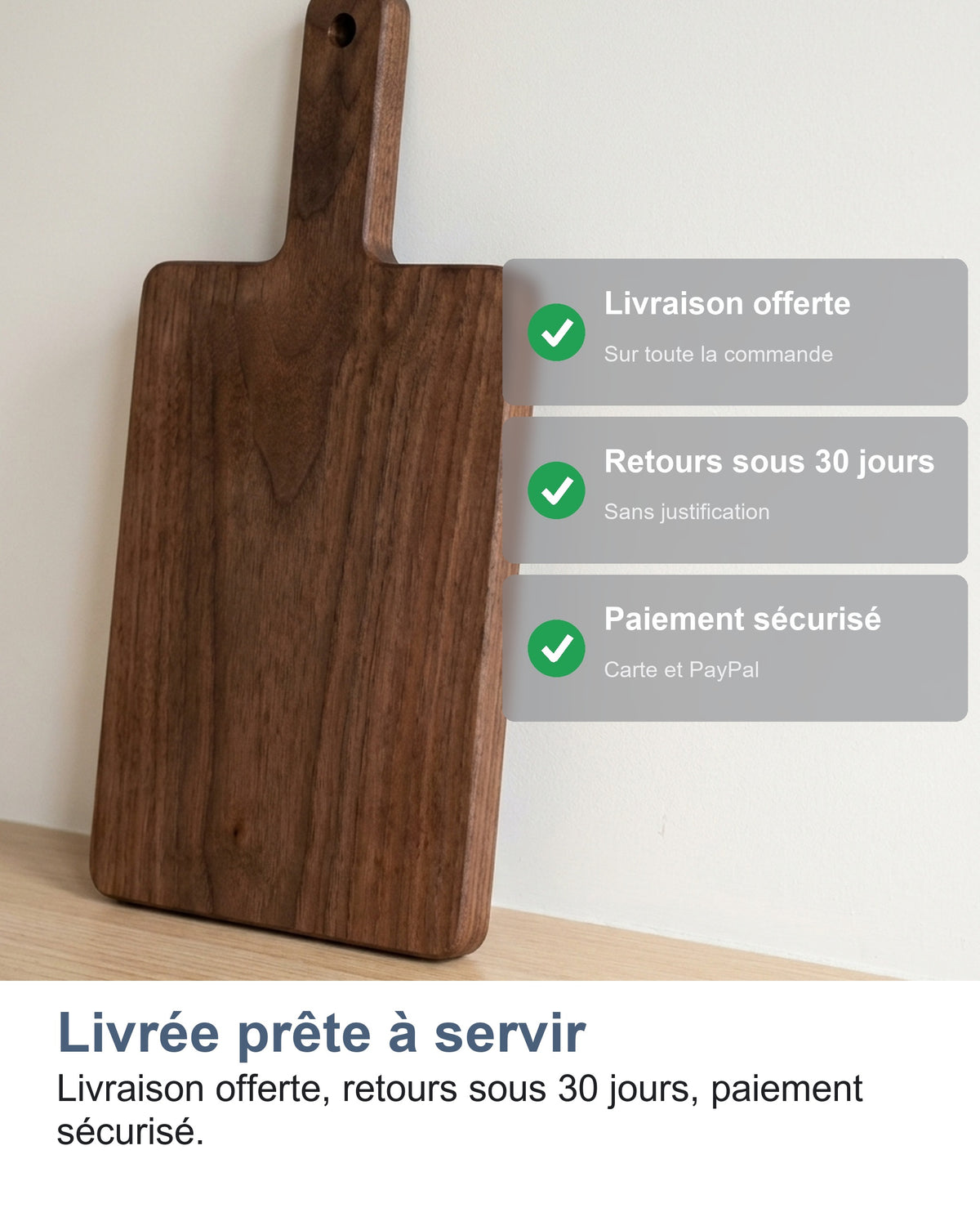 Livrée prête à servir Livraison offerte, retours sous 30 jours, paiement sécurisé.