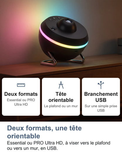 Deux formats, tête orientable, branchement USB