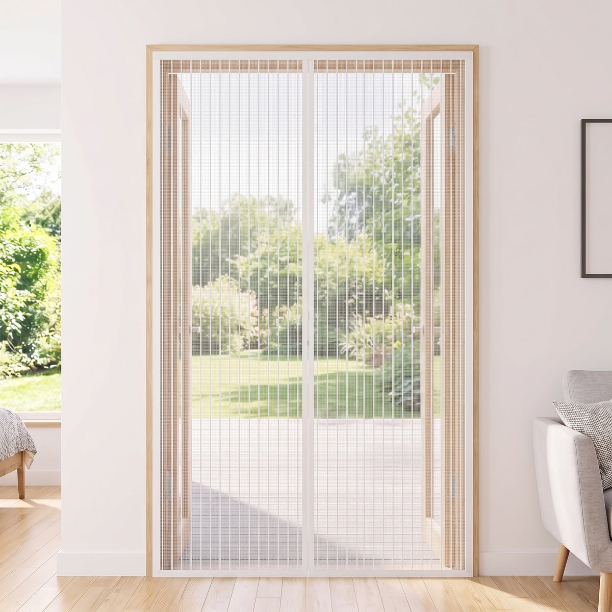 Rideau Anti Mouche Magnétique pour Porte, Moustiquaire Aimantée Sans Perçage 80 x 210 cm