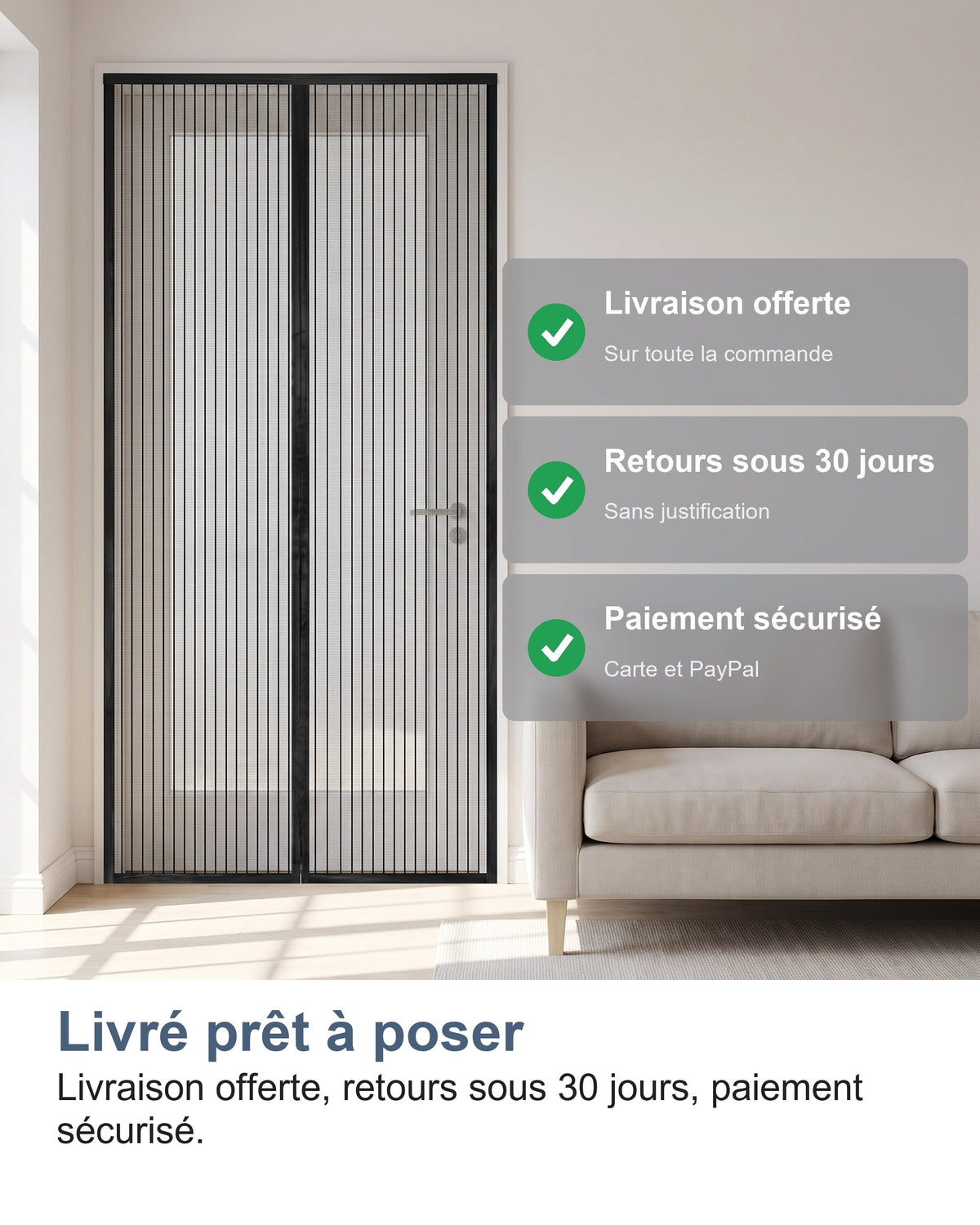 Livré prêt à poser Livraison offerte, retours sous 30 jours, paiement sécurisé.