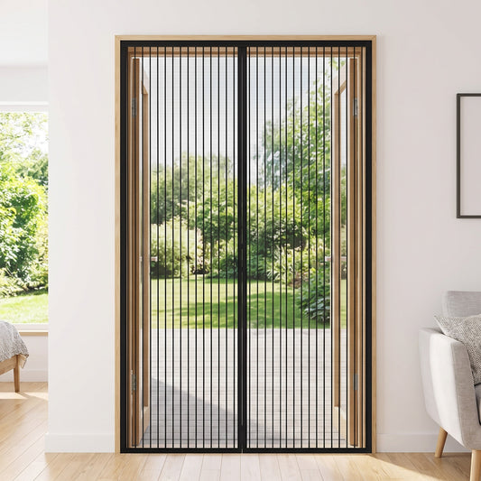 Rideau Anti Mouche Magnétique pour Porte, Moustiquaire Aimantée Sans Perçage 80 x 210 cm