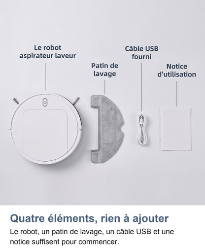 Contenu de la boîte du robot aspirateur laveur