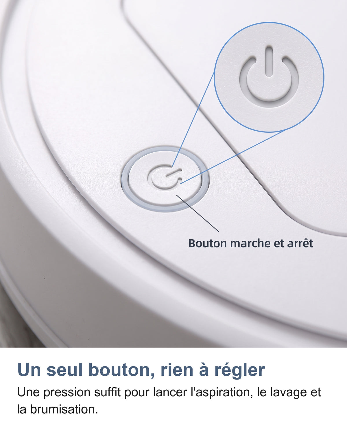 Macro du bouton marche et arrêt du robot aspirateur