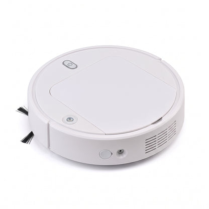 Robot aspirateur laveur blanc, vue de dessus