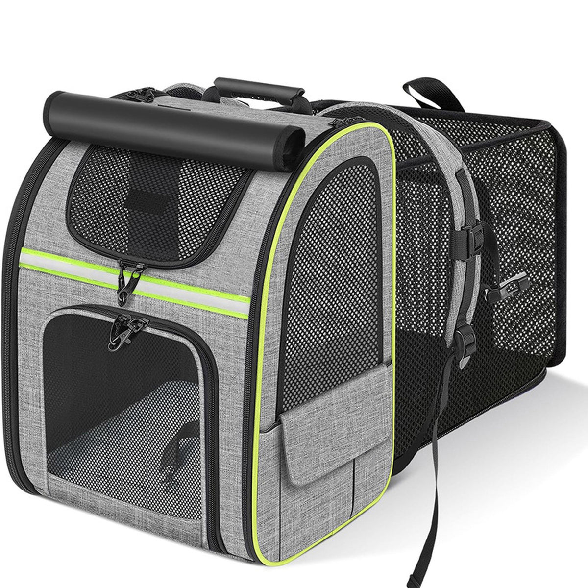 Sac de transport pour animaux, coloris Gris et vert