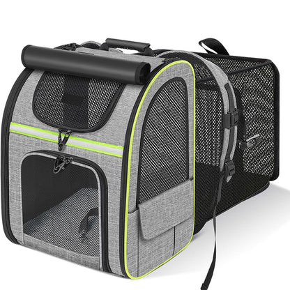 Sac de transport pour animaux, coloris Gris et vert