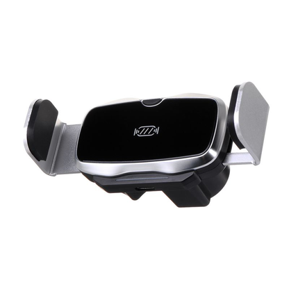 Support téléphone voiture argent, fond blanc