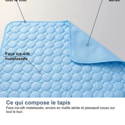 Face ice-silk matelassée, envers en maille aérée et passepoil