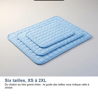 Les six tailles du tapis rafraîchissant, de XS à 2XL