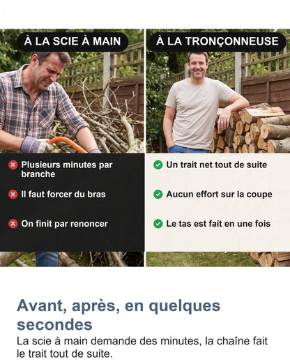 Un coin de jardin avant et après le passage de la tronçonneuse