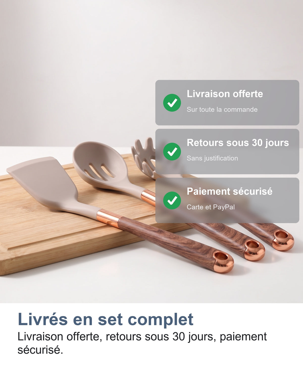 Livraison offerte, retours sous 30 jours, paiement sécurisé