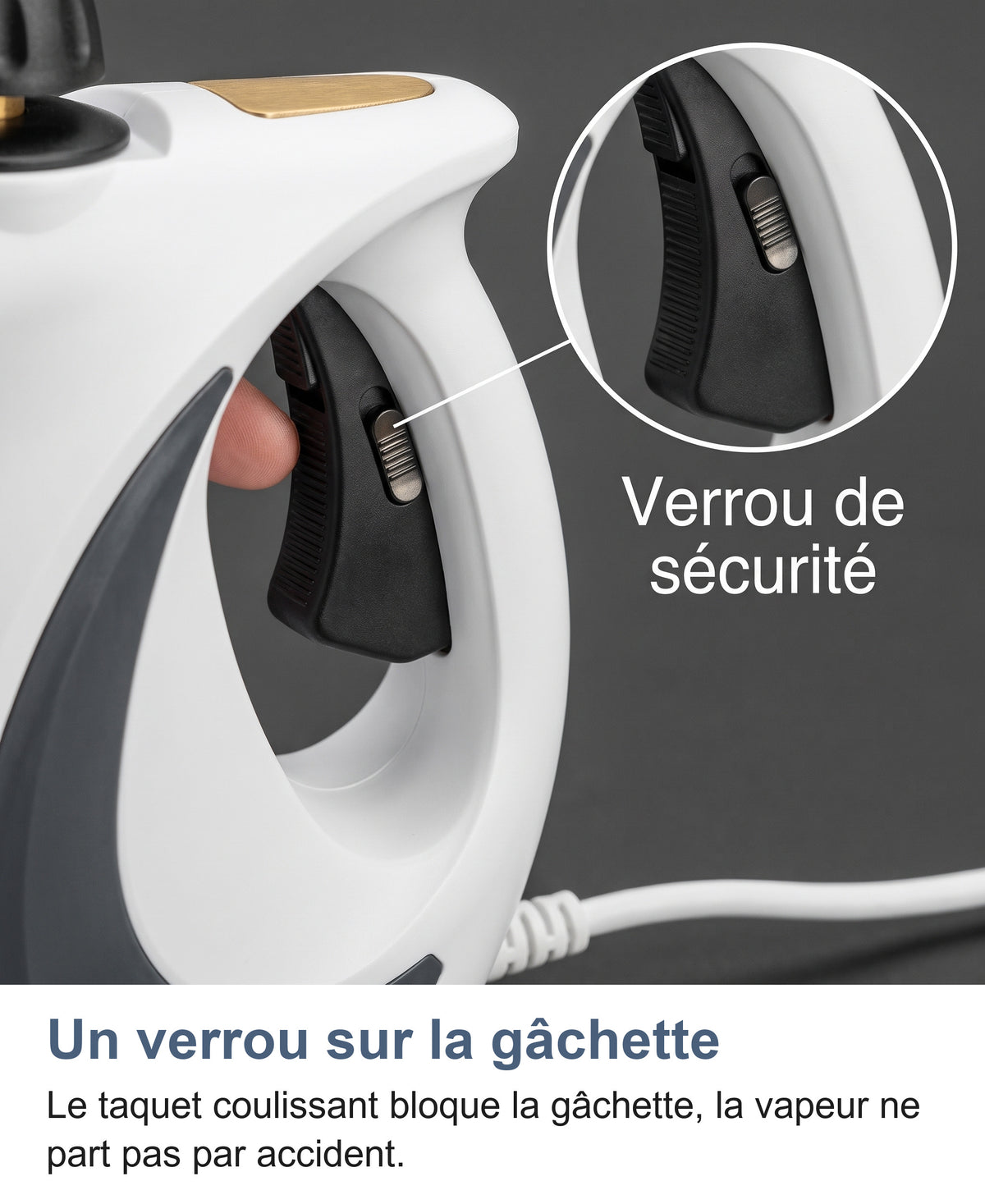 Gros plan du verrou de sécurité coulissant sur la gâchette