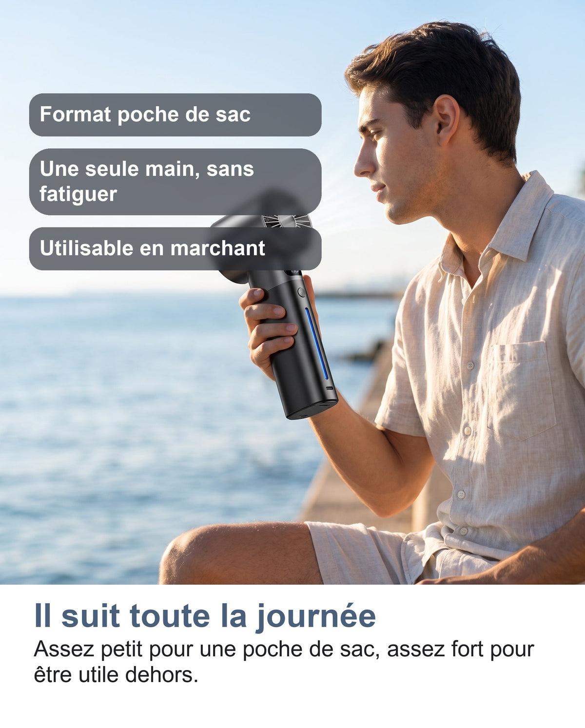 Le mini ventilateur turbo utilisé dehors