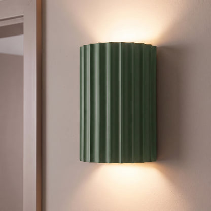 Applique murale LED striée verte, lumière chaude vers le haut et le bas