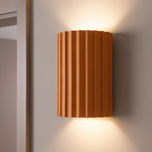 Applique murale LED striée orange, lumière chaude vers le haut et le bas
