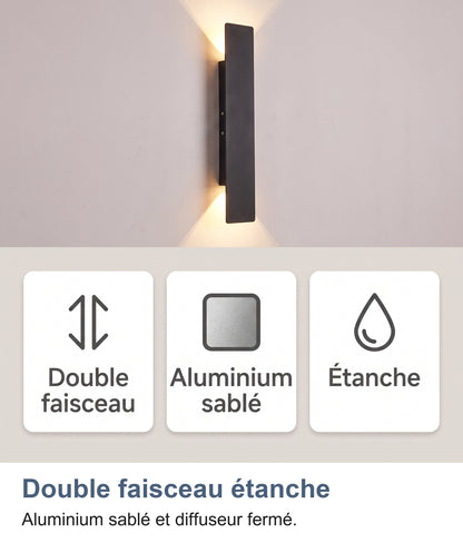 Trois atouts : double faisceau, aluminium sablé et corps étanche