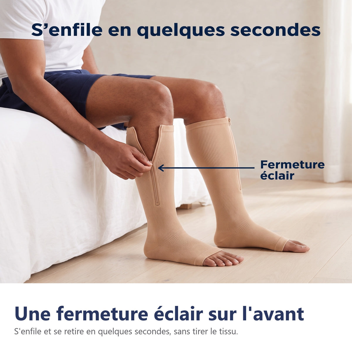 Une fermeture éclair sur l'avant