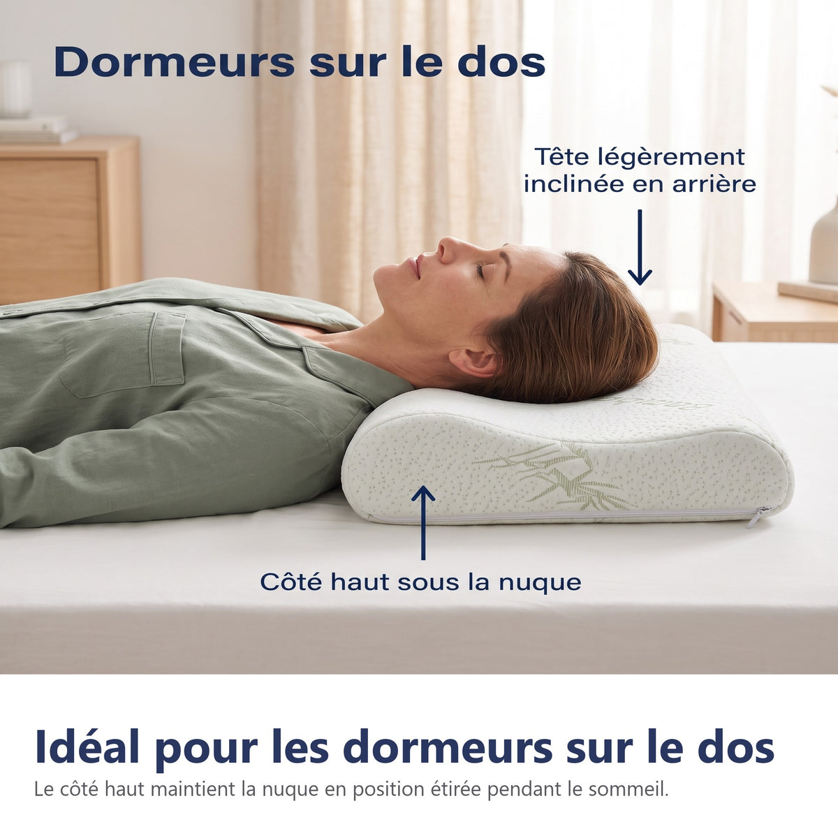 Idéal pour les dormeurs sur le dos