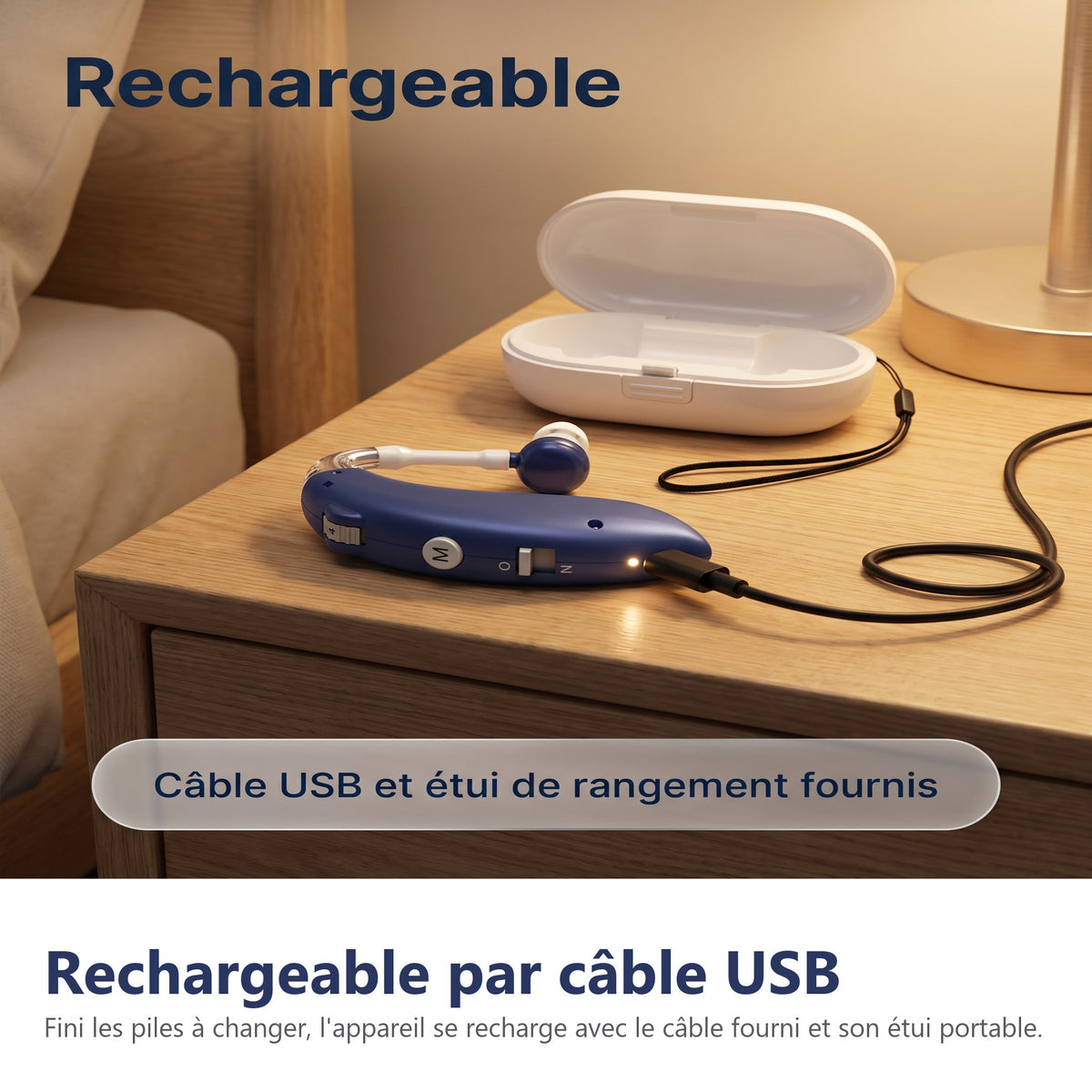 Rechargeable par câble USB